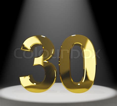 Gold 30th Or Thirty 3d Number Closeup Stock Image Colourbox