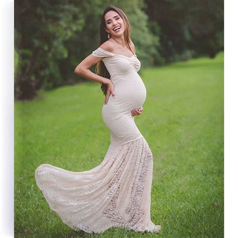 Womens Pregnant Photography Photo Props Wedding Dress Party Club Maxi