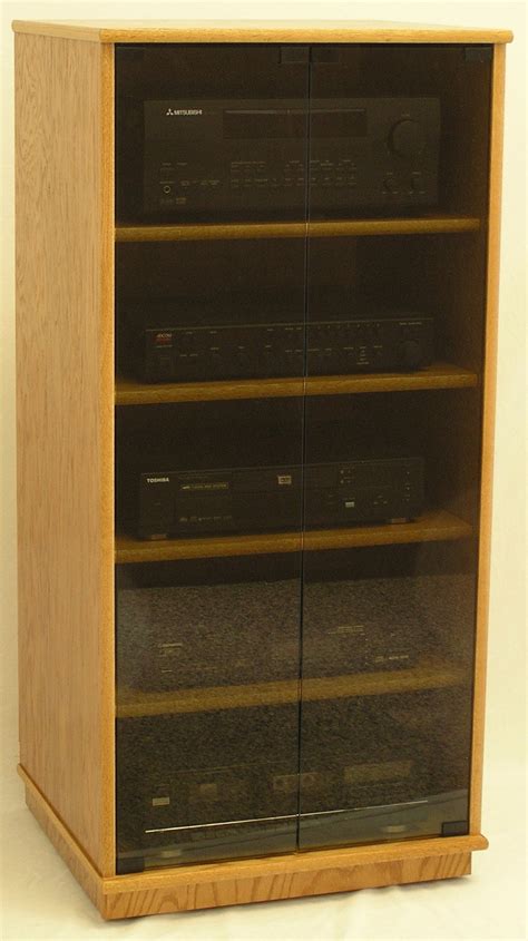 Stereo Cabinet With Glass Doors 27 73 High Oak Maple Usa Made
