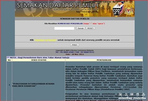 Semakan daftar pemilih suruhanjaya pilihanraya malaysia (spr). Semakan Daftar Pemilih Suruhanjaya Pilihan Raya Malaysia ...
