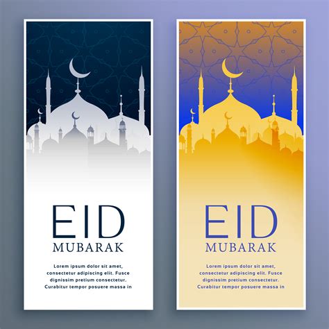 Creative Eid Mubarak Festival Vertical Banners Download Free Vector