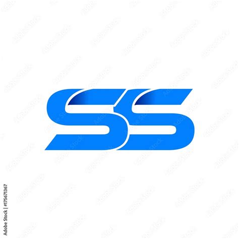 Ss Logo Initial Logo Vector Modern Blue Fold Style Stock Vector Adobe