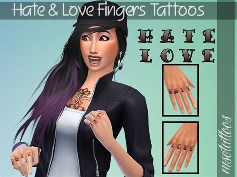 Luvjakes Sims 4 Downloads Love Finger Tattoo Finger Tattoos Sims 4