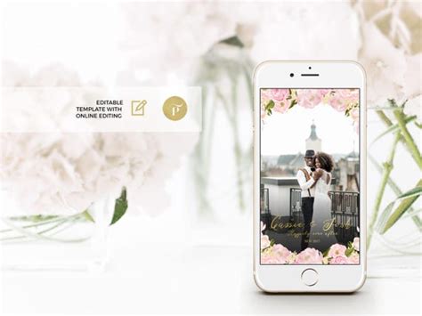 Custom Snapchat Geofilters For Wedding Pink Peony Social