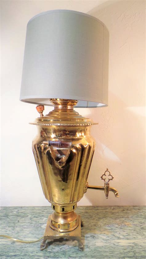 Samovar Table Lamp French Vintage Solid Bronze Brass Lamp Base Quality