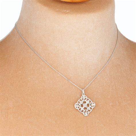 9ct Gold Diamond Celtic Knot Pendant And Chain Rh Jewellers