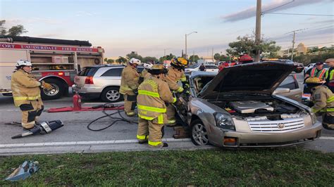 Firefighters Cut Roof Off Cadillac To Free Driver After Crash