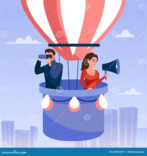 Cartoon Characters of Young Man and Woman Searching for New Employees