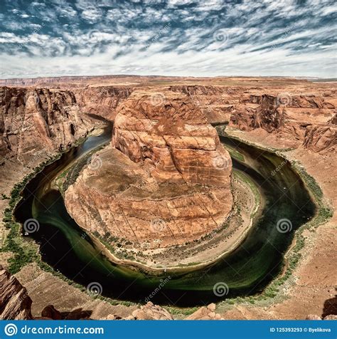 Horse Shoe Bend On The Colorado River Usa Stock Image Image Of