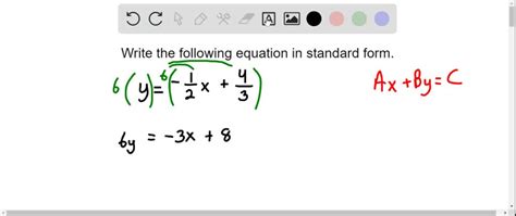 Write Equations In Standard Form Example 1 Numerade