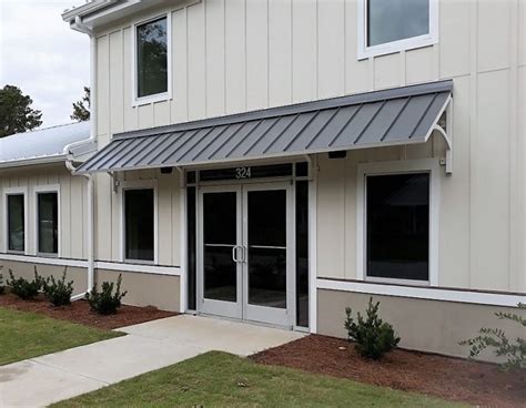 Standing Seam Metal Awning Options For Commercial Building Designs Greenville Awning Company