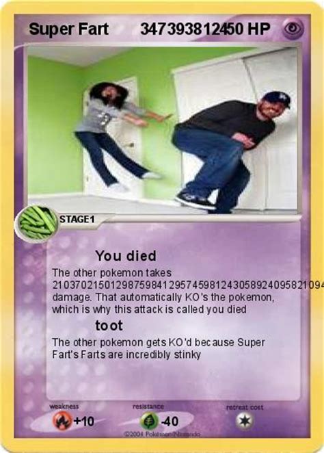 pokémon super fart 3473938124 3473938124 you died my pokemon card