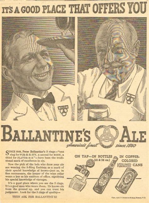 Ballantine Brewing Co Est 1879 Of Newark New Jersey Usa Tavern