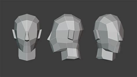 Day 54 Low Poly Human Head Alfred Reinold Baudisch