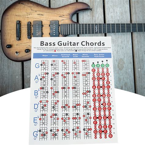 Fairnull 4 Strings Electric Bass Guitar Chord Chart Music Instrument Practice Accessories