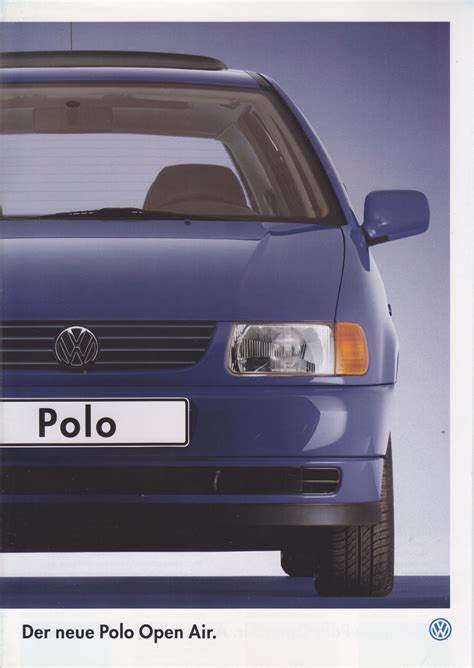 Volkswagen Polo Open Air Sales Brochure Germany 81995 Volkswagen