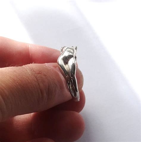 Erotic Nude Girl Sterling Silver Ring Naked Lady Ring Nude Woman Ring