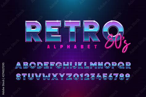 Vettoriale Stock Retro Font Effect Based On The 80s Vector Design 3d