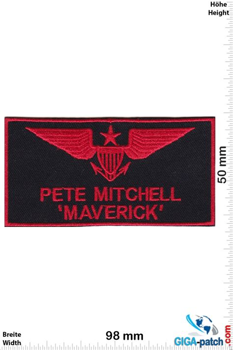 Top Gun Pete Mitchell Maverick Costume Name Tag Patch 4 Inch Wide