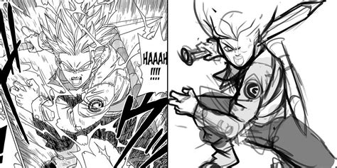 Trunks has either blue or lavender hair color and his mother's blue eyes. Dragon Ball Z Dbz Manga Panels