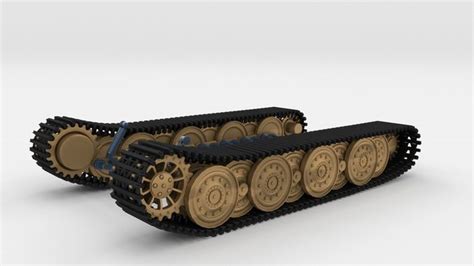 3d Model Tiger Tank Tracks And Suspension Tracks