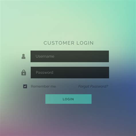 Modern Login Ui Form Template Design With Blurred Background Download Free Vector Art Stock