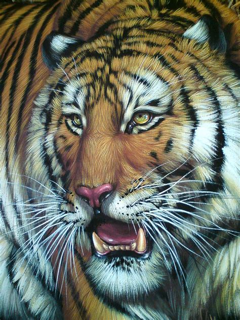 Face Tiger Painting By Muhammad Ali Zakki Fine Art America