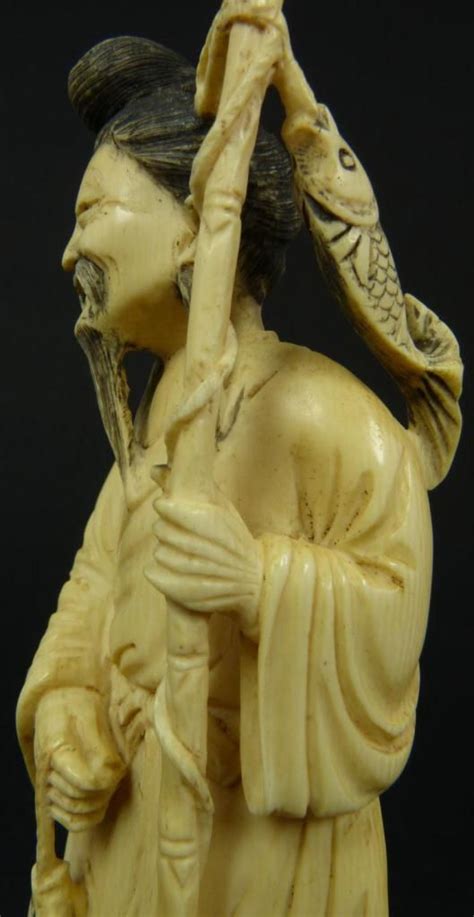 Antique Chinese Ivory Carved Fisherman Figure