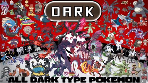 Every Dark Type Pokémon Mean Type Youtube