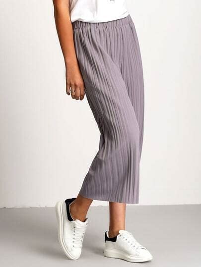 Elastic Waist Pleated Wide Leg Pant Sheinsheinside