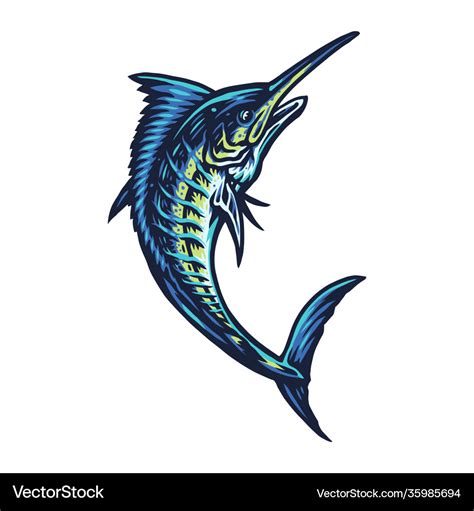 Blue Marlin Fish Royalty Free Vector Image Vectorstock