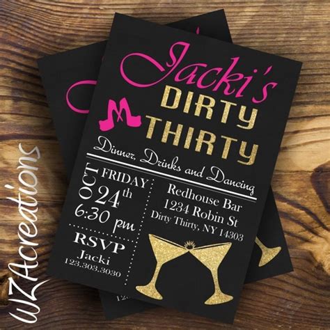 Items Similar To Dirty Thirty Invitation Dirty Thirty Birthday Party