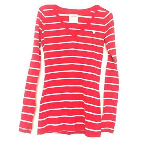 Red And White Long Sleeved Striped Shirt Striped Shirt White Long