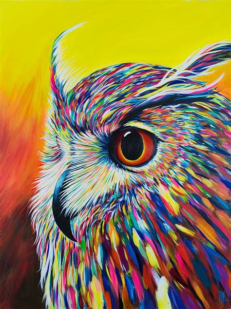 Spectral Owl Acrylic On Canvas 48 X 36 Owl Painting Owl Canvas