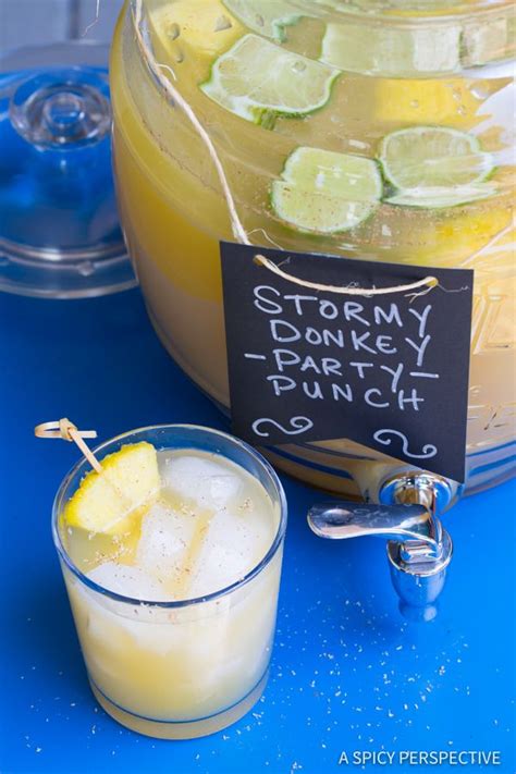 We recently had a few friends over for a summer get together. Stormy Donkey Party Punch - Large Batch Cocktail for ...