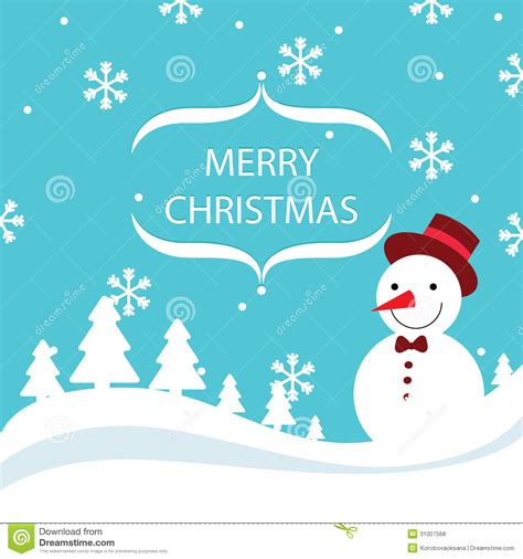 Vector Merry Christmas Card Stock Vector Illustration Of Snow