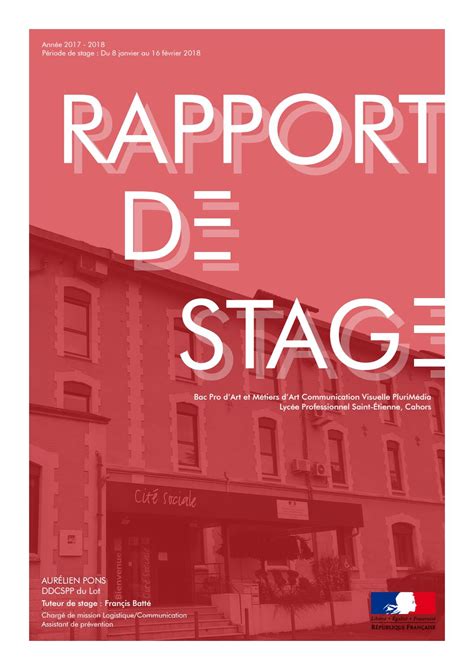 Page De Garde De Rapport De Stage Rapport De Stage Exchange Images