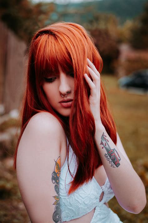 free images hair coloring hairstyle beauty red hair bangs lip long hair cool layered