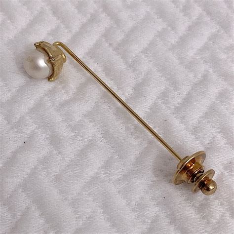 Vintage Jewelry Vintage Gold Tone Stick Pin With Pearl Poshmark