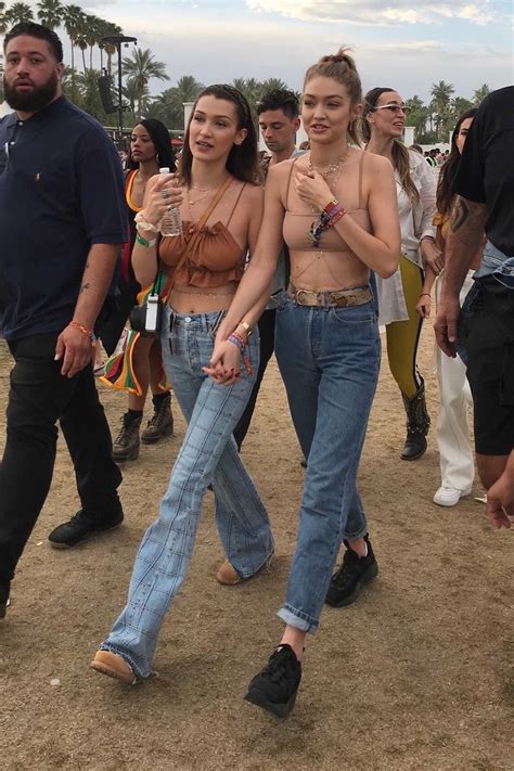 Gigi And Bella Hadid Do Twinning Crop Tops And Denim At Coachella Vogue