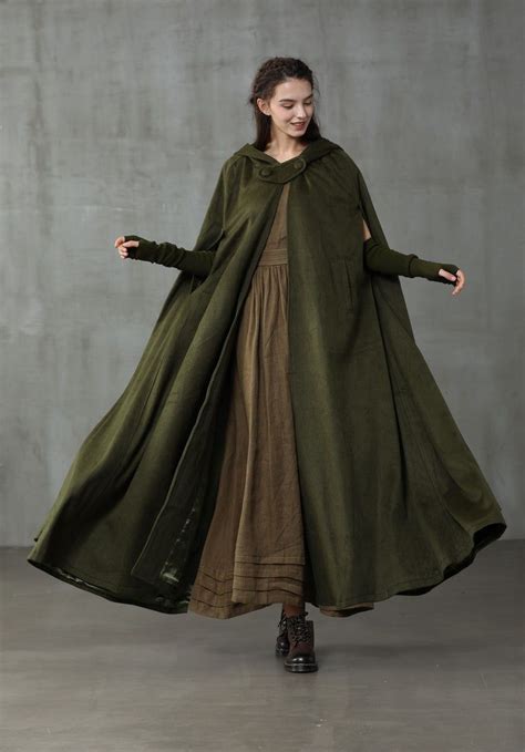 Linennaive Cloak Maxi Hooded Wool Coat Cloak 100 Cashmere Etsy In