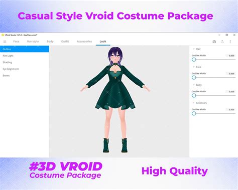 Vroid Style Revolution 3D Casual Girl S Fashion Pack Vroid Clothing