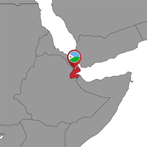 Pin Karte Mit Dschibuti Flagge Auf Der Weltkarte Vektor Illustration