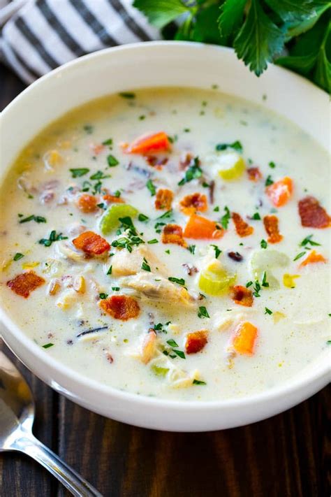 That's big news as i have this soup is packed with the perfect amount of chicken, veggies, and rice….all in a creamy broth! Chicken and Wild Rice Soup - Dinner at the Zoo