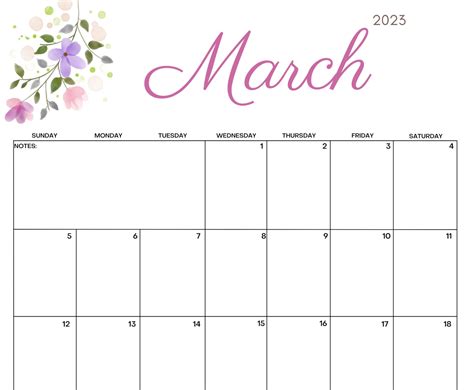 Editable March Calendar March 2023 Printable Calendar Etsy Artofit