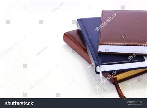 Stack Business Planner Diaries Isolated On Stock Photo 1716781102