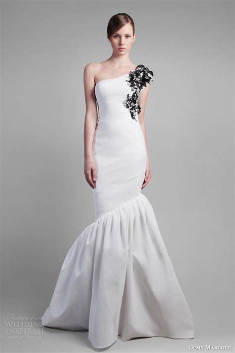 Gemy Maalouf Spring 2014 Couture One Shoulder White Gown Weddingbrand