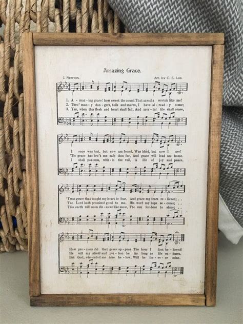 Wood Hymnal Sign Framed Hymn Music Sheet Wall Hanging