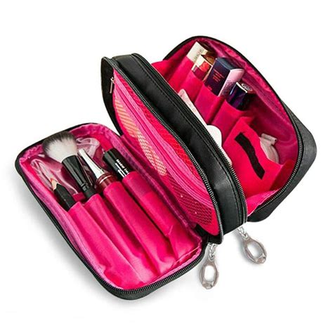 Double Zipper Cosmetic Bag Makeup Tools Organizer Storage In 2020