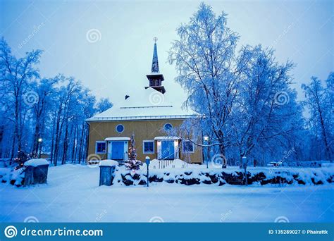 Beautiful Old Church In Winter Stock Image Image Of Snowy Snow